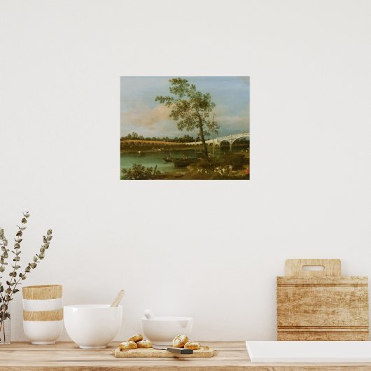 Old Walton's Bridge, 1755 (Öl auf Leinwand) Poster (Küche)