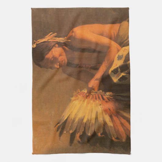 Old War Bonnet von Joseph Henry Sharp Geschirrtuch (Vertikal)