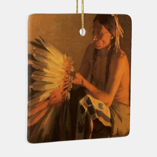 Old War Bonnet von Joseph Henry Sharp Keramikornament (Rechts)