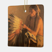 Old War Bonnet von Joseph Henry Sharp Keramikornament (Links)