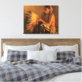 Old War Bonnet von Joseph Henry Sharp Leinwanddruck (Insitu (Schlafzimmer))