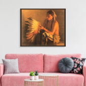 Old War Bonnet von Joseph Henry Sharp Leinwanddruck (Insitu (Wohnzimmer))