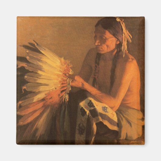 Old War Bonnet von Joseph Henry Sharp Magnet (Vorne)