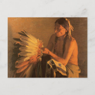 Old War Bonnet von Joseph Henry Sharp Postkarte