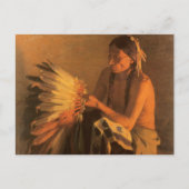 Old War Bonnet von Joseph Henry Sharp Postkarte (Vorderseite)