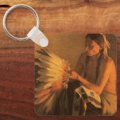 Old War Bonnet von Joseph Henry Sharp Schlüsselanhänger (Vorderseite)