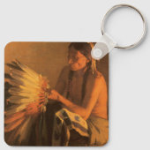 Old War Bonnet von Joseph Henry Sharp Schlüsselanhänger (Rückseite)