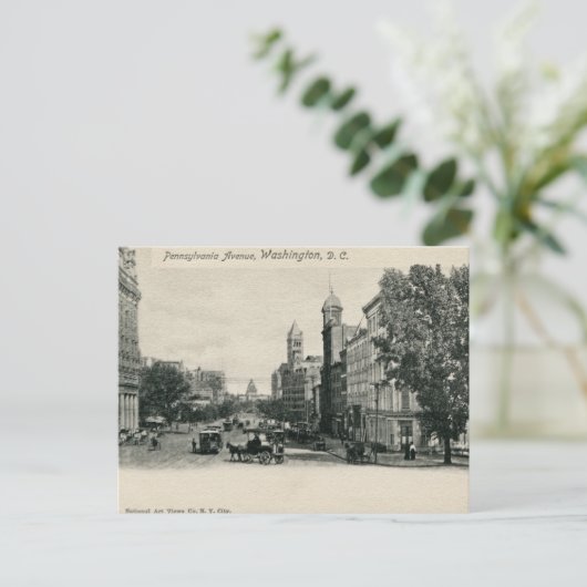 Old Washington DC Pennsylvania Ave Postkarte (Stehend Vorderseite)