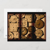 Old Watch Triptych Postkarte (Vorne/Hinten)