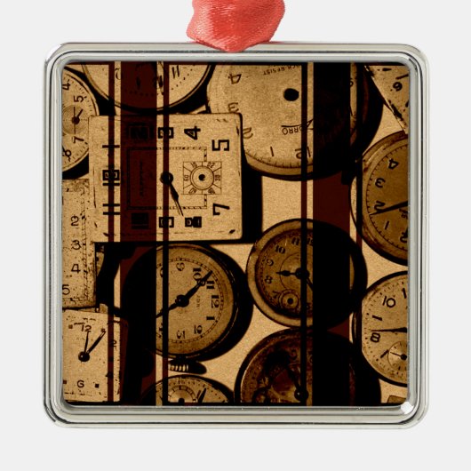 Old Watch Triptych Silbernes Ornament (Vorne)