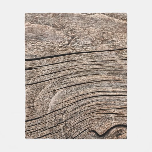 Old Weathered Rotten Knotted Coarse Wood G Fleecedecke (Vorderseite)