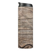 Old Weathered Rotten Knotted Coarse Wood G Thermosbecher (Nach rechts gedreht)
