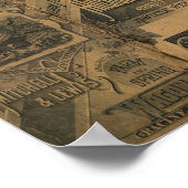 Old West 1885 Collage Vintag Art Print Poster (Ecke)