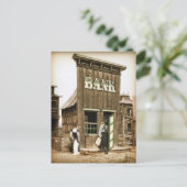 Old West Bank Robbery Postkarte (Stehend Vorderseite)