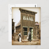 Old West Bank Robbery Postkarte (Vorne/Hinten)