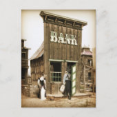 Old West Bank Robbery Postkarte (Vorderseite)