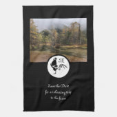Old West Black Rooster Silhouette Monogram Foto Geschirrtuch (Vertikal)