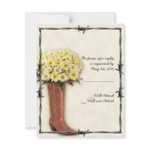 Old West Boot Bouquet 1 Response Card