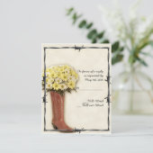 Old West Boot Bouquet 1 Response Card RSVP Karte (Stehend Vorderseite)