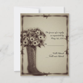 Old West Boot und Bouquet Vintag Response Card RSVP Karte