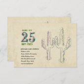 Old West Cactus Wedding Anniversary Einladung (Vorne/Hinten)