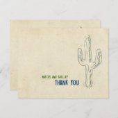 Old West Cactus Western Vielen Dank Anmerkungen Einladung (Vorne/Hinten)