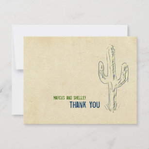 Old West Cactus Western Vielen Dank Anmerkungen Einladung