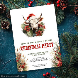 Old West Christmas party editable digital invites Einladung