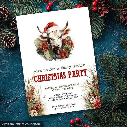 Old West Christmas party editable digital invites Einladung