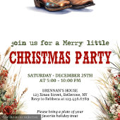 Old West Christmas party printable invitation Einladung