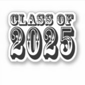 Old West Class of 2025 Abschluss Aufkleber (Vorderseite)