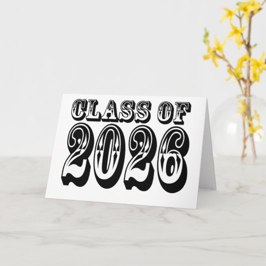 Old West Class of 2026 Abschluss Karte (Gelbe Blume)