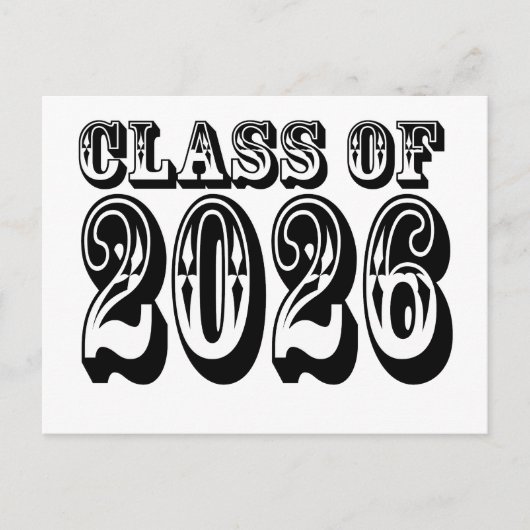 Old West Class of 2026 Abschluss Postkarte (Vorderseite)