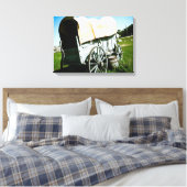 Old West Covered Wagon 02 Stretched Canvas Print Leinwanddruck (Insitu (Schlafzimmer))