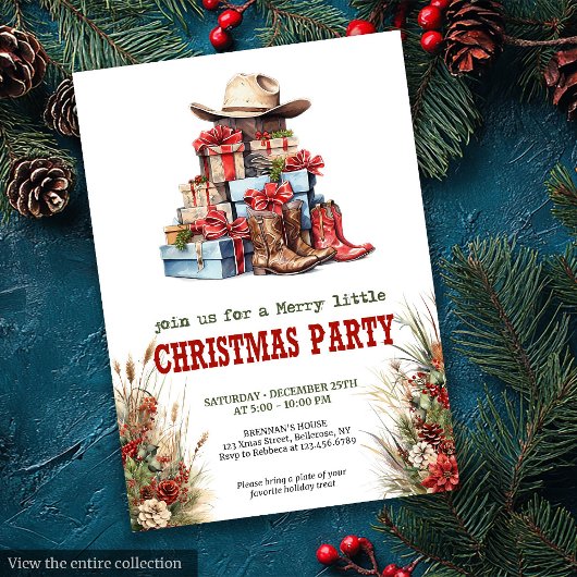 Old West Cowboy Christmas Printable Invitation Einladung