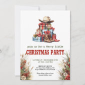 Old West Cowboy Christmas Printable Invitation Einladung (Vorderseite)