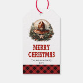 Old West cowboy Christmas tag editable design Geschenkanhänger (Rückseite)