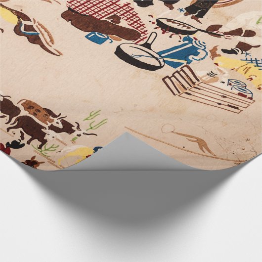 Old West Cowboy dachte Design Wrapping Paper Geschenkpapier (Ecke)