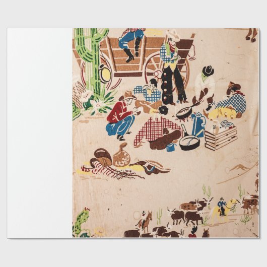 Old West Cowboy dachte Design Wrapping Paper Geschenkpapier (Flach)