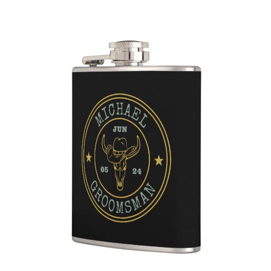 Old West Cowboy Rustikale Logos Personalisierte Tr Flachmann (Links)