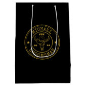 Old West Cowboy Rustikale Logos Personalisierte Tr Mittlere Geschenktüte (Rückseite)