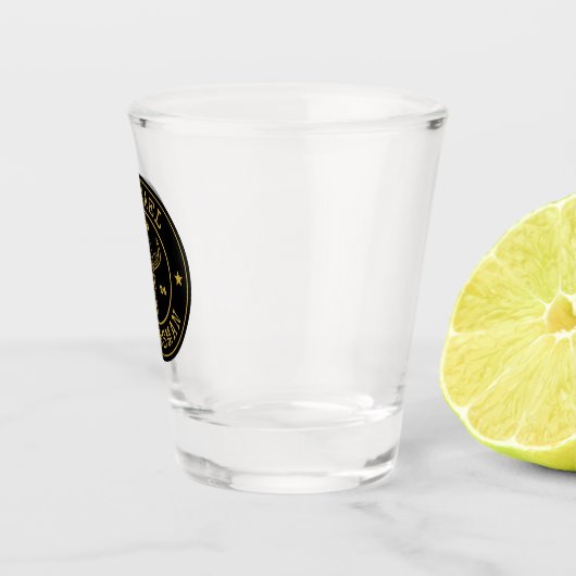 Old West Cowboy Rustikale Logos Personalisierte Tr Schnapsglas (Rechts)