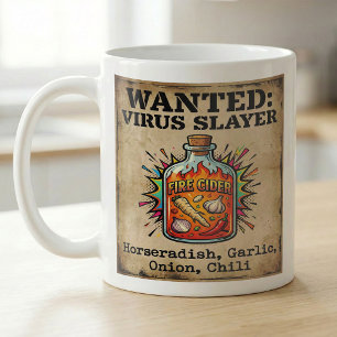 Old West Fire Cider Virus Warnposter Kaffeetasse