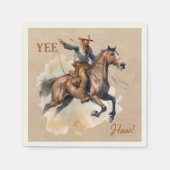 Old West Frontier Bronc Rider Cocktail Napkin Serviette (Vorderseite)