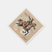Old West Frontier Bronc Rider Cocktail Napkin Serviette (Ecke)