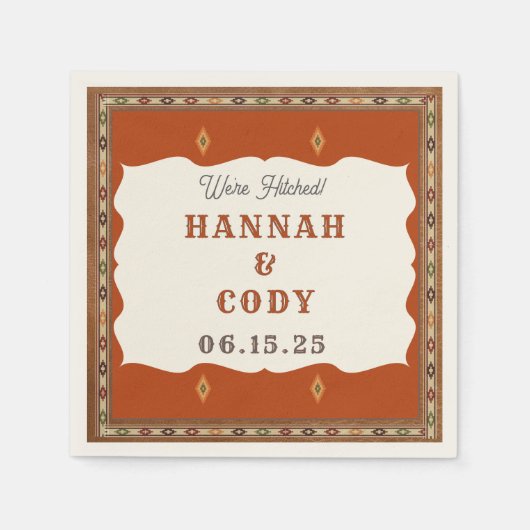 Old West Frontier Personalized Cocktail Napkin Serviette (Vorderseite)