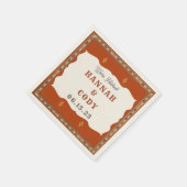 Old West Frontier Personalized Cocktail Napkin Serviette (Ecke)