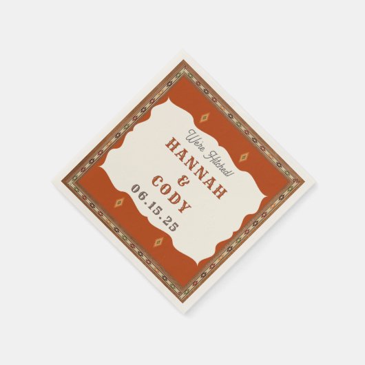 Old West Frontier Personalized Cocktail Napkin Serviette (Ecke)