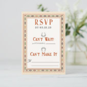 Old West Frontier Wedding RSVP Card Karte (Stehend Vorderseite)