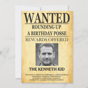 Old West Gewollt Poster 🤠 50. Geburtstag Einladung